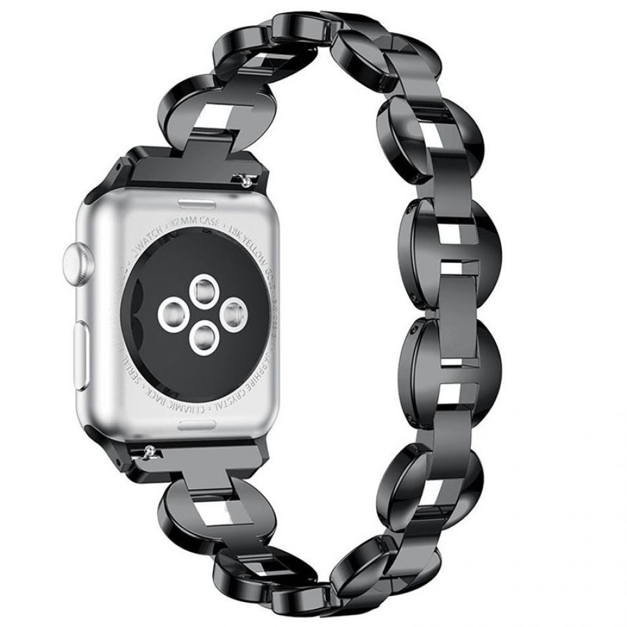 Stainless Steel Bling Diamond Strap for Apple watch black